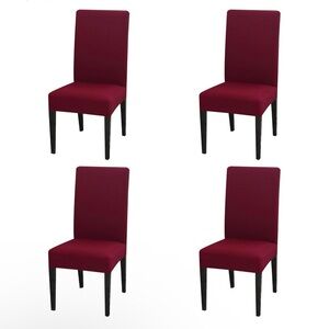4 Burgundy Chair Slipcovers
